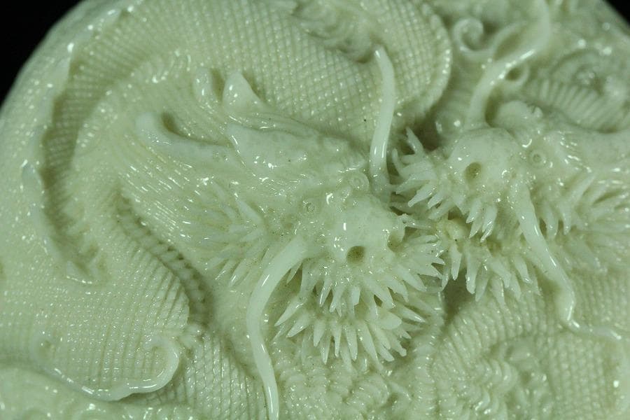 平戸 超絶技巧 龍紋 香合 蓋物 共箱 二重箱(K-YC521)