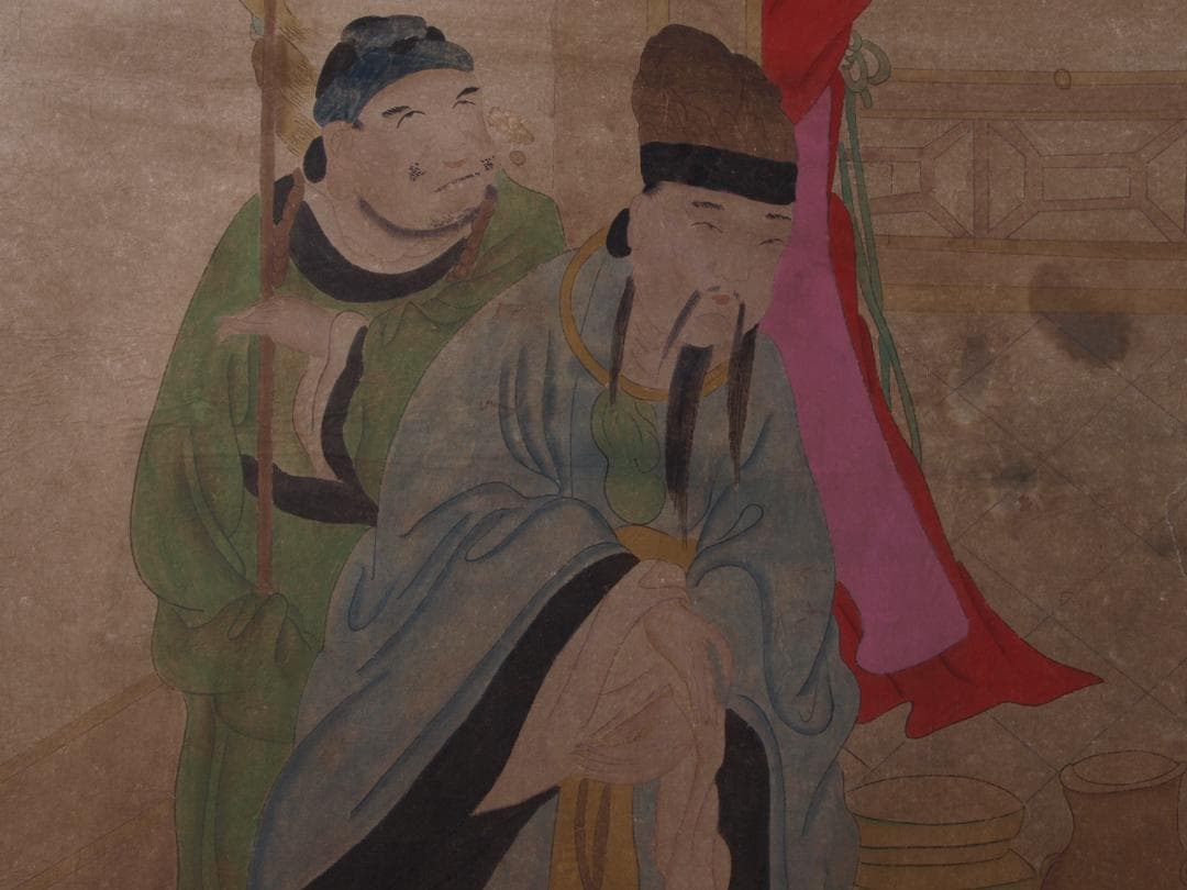 【骨董掛け軸】人物図　夏珪 北宋時代肉筆保證AK445A13-1