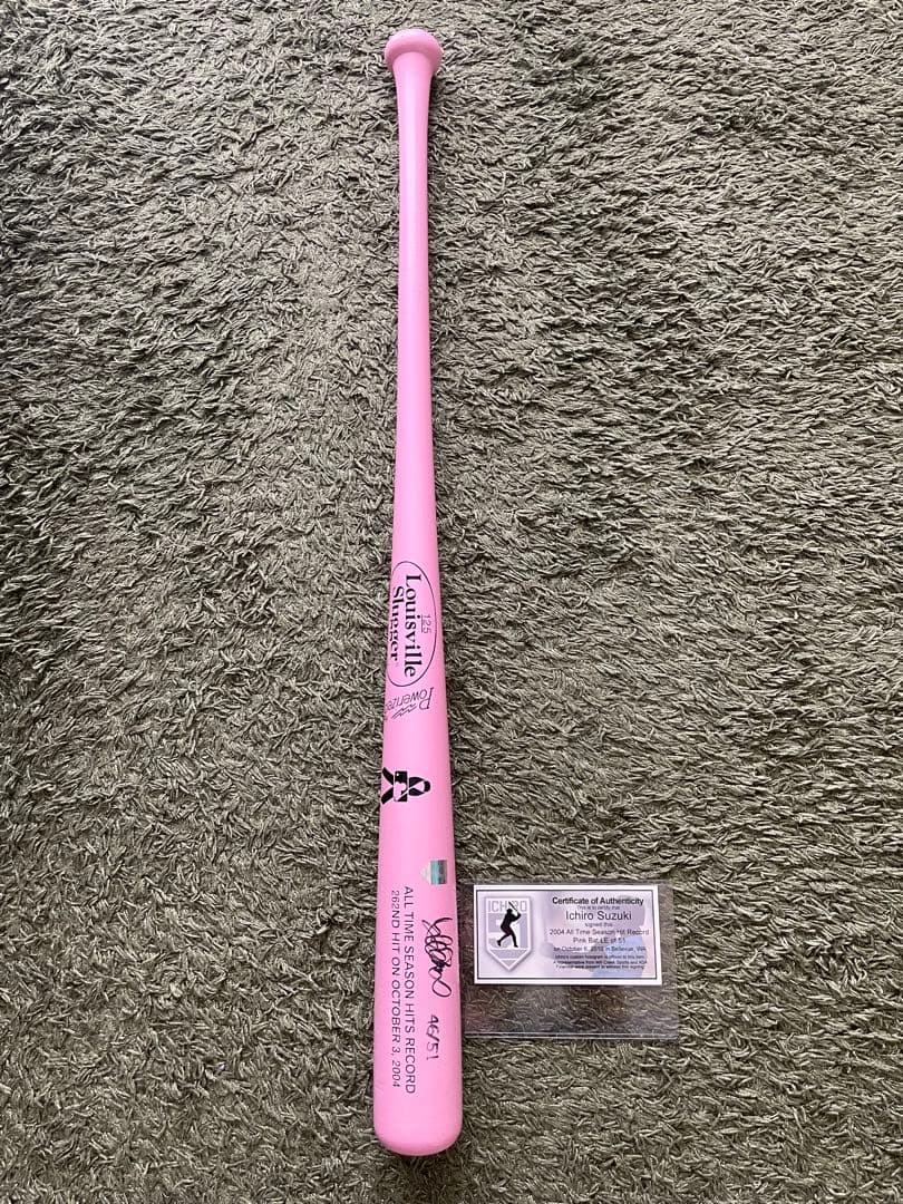 【希少】イチロー　直筆サインバット　ピンクリボン