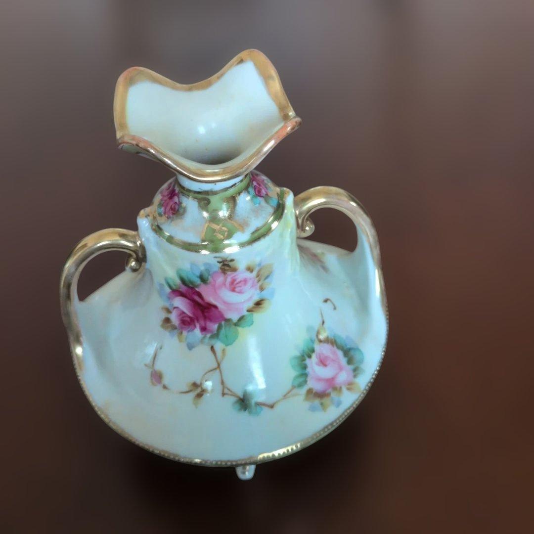 オールドノリタケ（ニッポン印）両手付薔薇花瓶