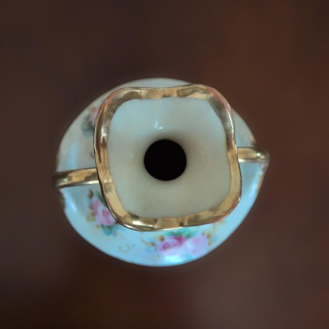 オールドノリタケ（ニッポン印）両手付薔薇花瓶