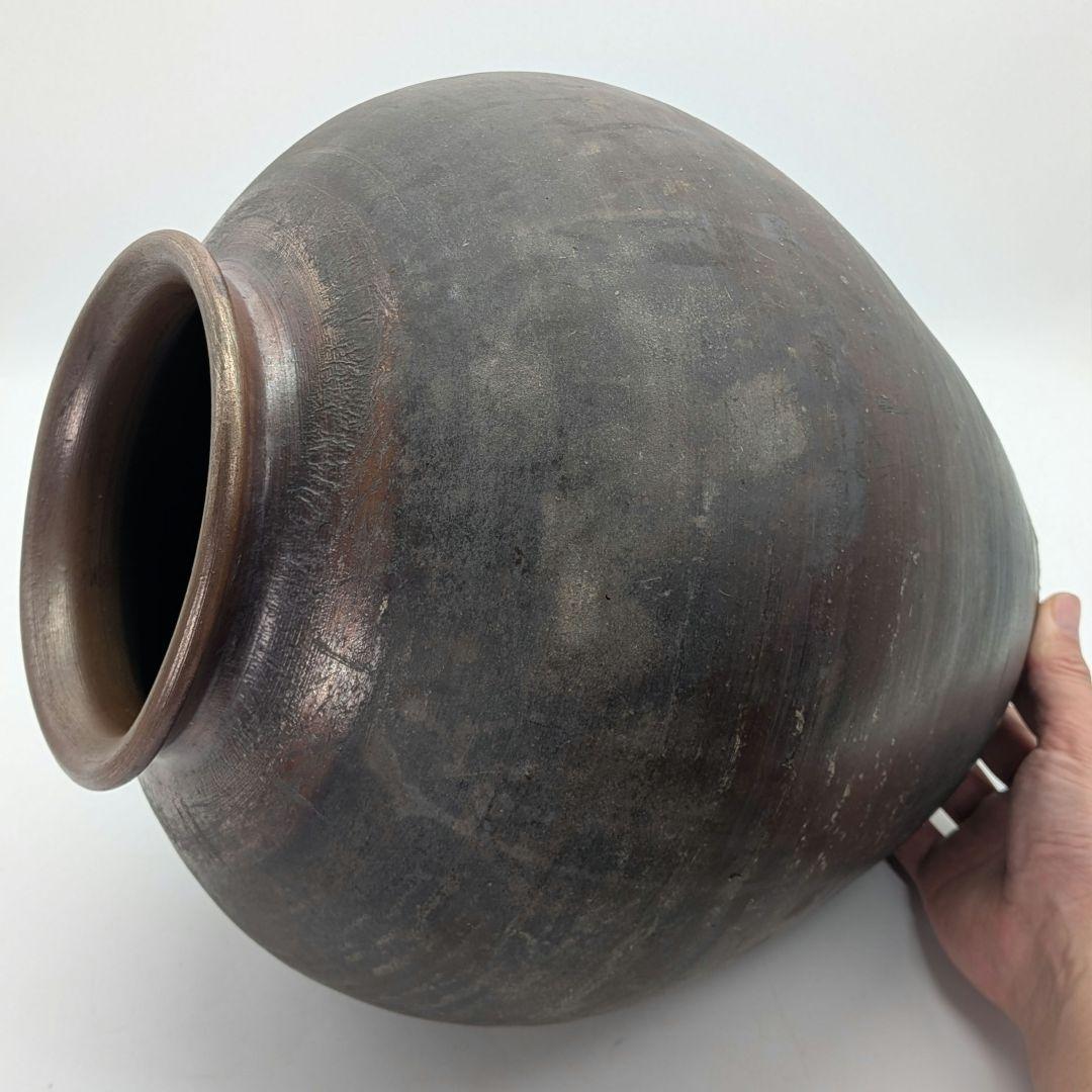 岡山県重要無形文化財 二代藤田龍峰 備前焼 大壷 大壺 つぼ 花器 花瓶 花入