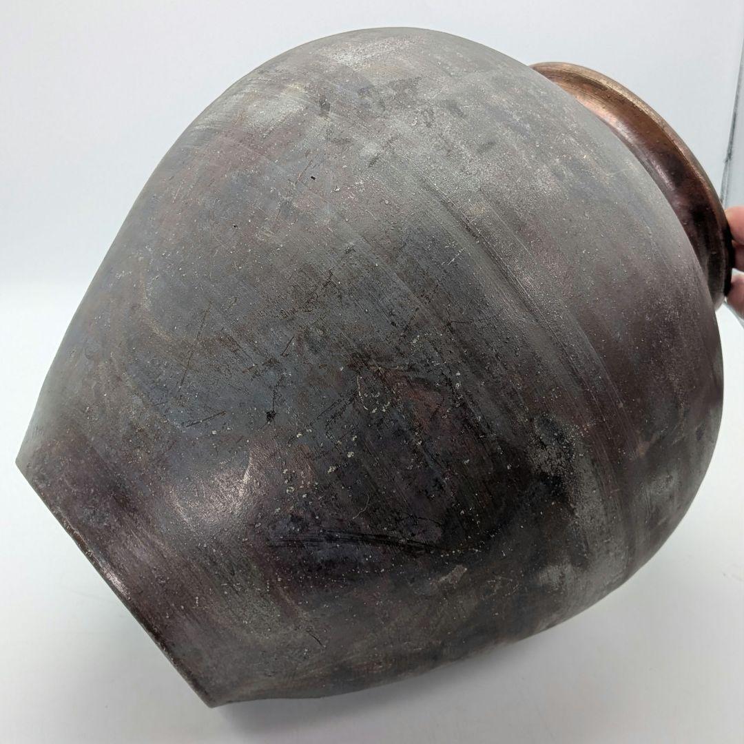 岡山県重要無形文化財 二代藤田龍峰 備前焼 大壷 大壺 つぼ 花器 花瓶 花入