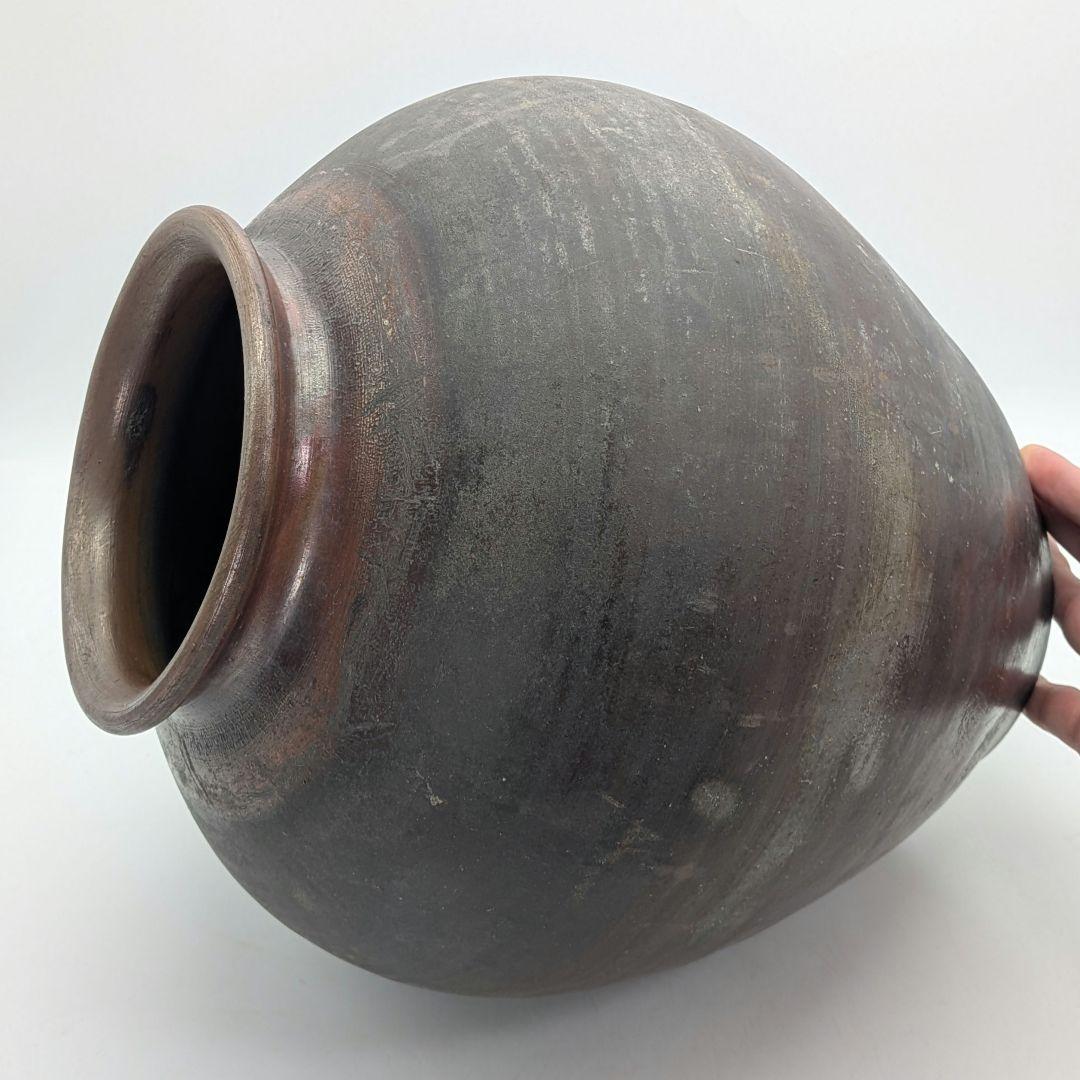 岡山県重要無形文化財 二代藤田龍峰 備前焼 大壷 大壺 つぼ 花器 花瓶 花入