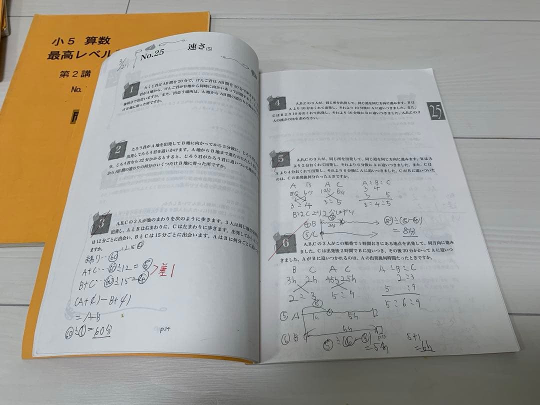 浜学園　2022年　小5 算数　最高レベル特訓問題集　問題編+解答篇　全部16冊