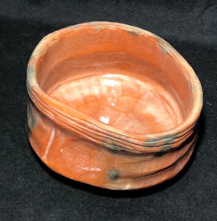 【茶道具】和楽造 赤楽沓形茶碗 抹茶碗 茶碗A325