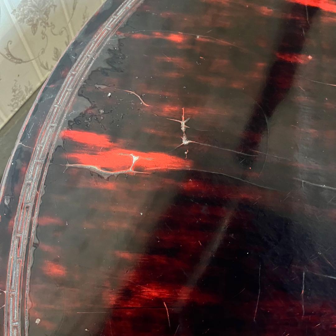 【アンティーク】李朝 彫刻 天然木 座卓 ちゃぶ台 センターテーブル 古家具