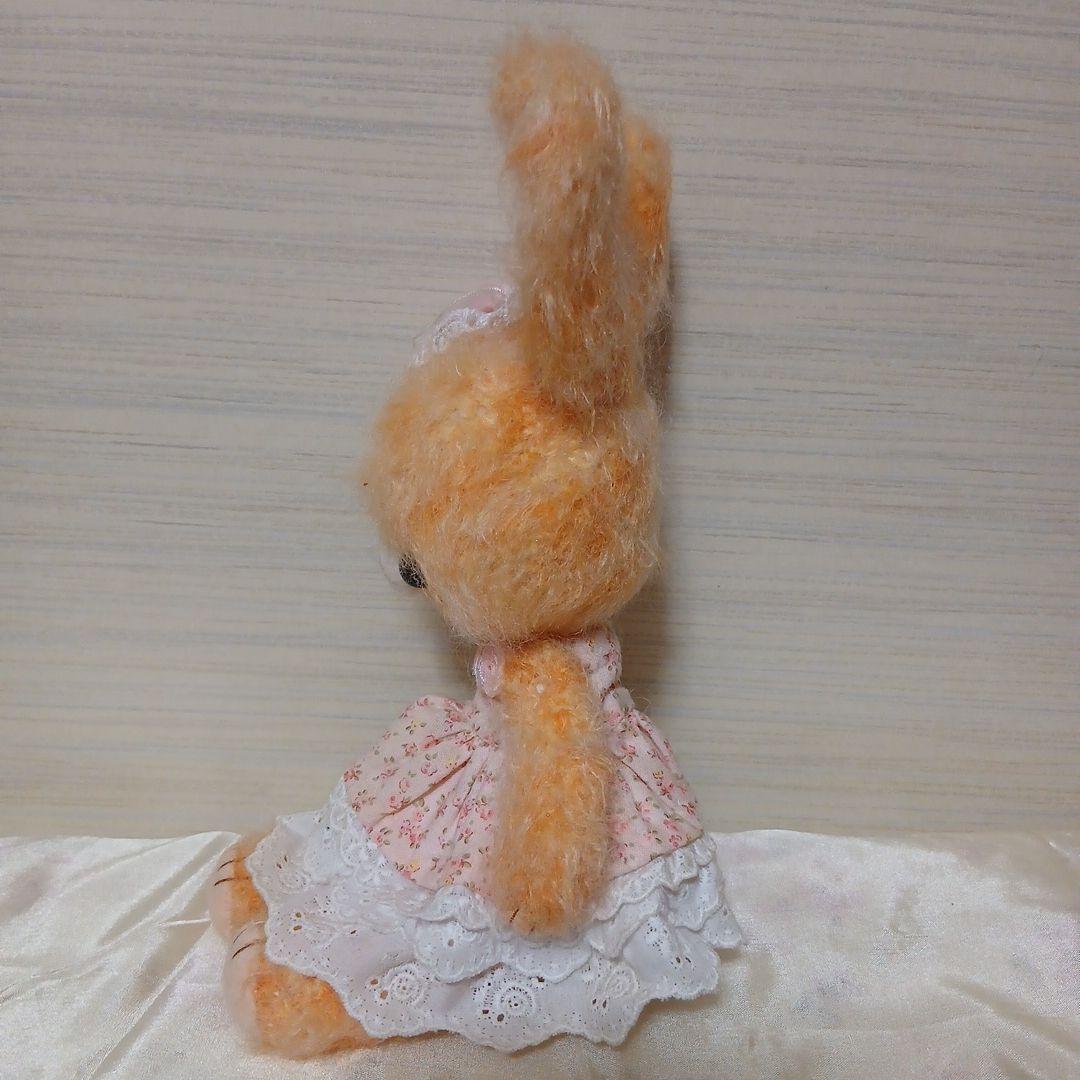作家様　オレンジうさちゃん　ぬいぐるみ　花柄ドレス