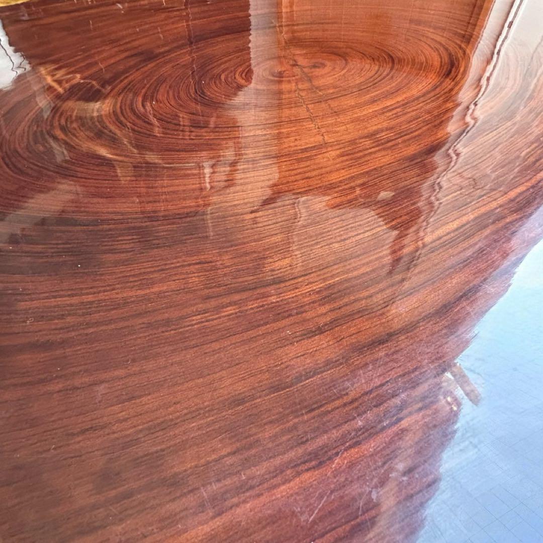 花梨✨一枚板テーブル 高級無垢材 ローテーブル 座卓 和モダン 天然木 鏡面仕上