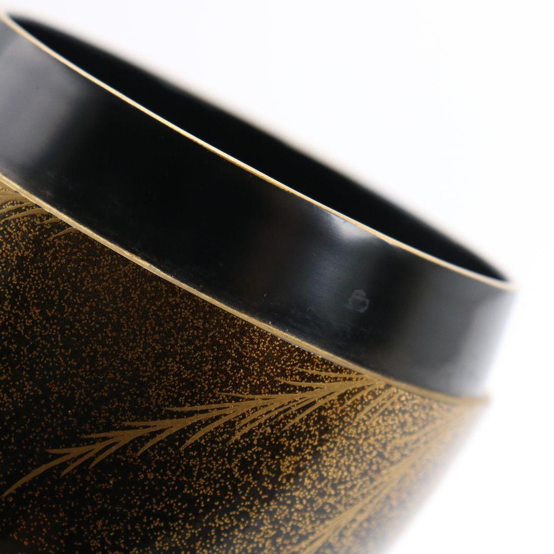 久保縫春作 芽張柳蒔絵 中棗 茶道具 共箱　AW784　N2