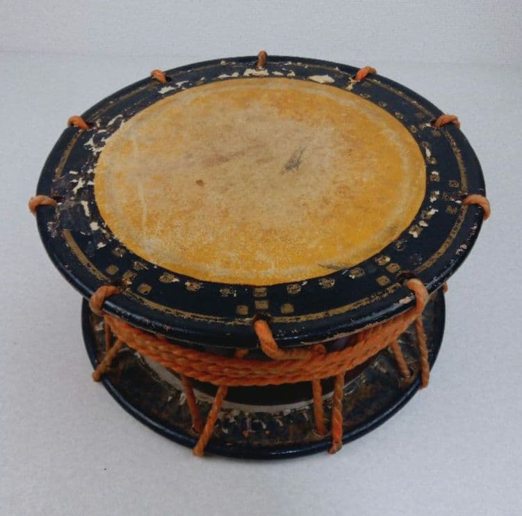 締め太鼓　直径35センチ厚み17センチ　和太鼓　お祭　黒漆塗り *AP11