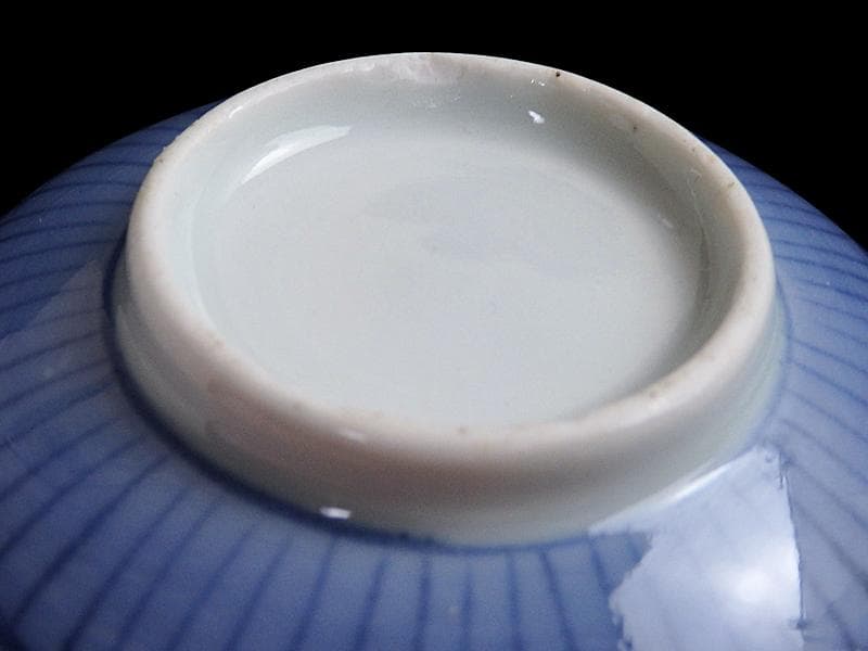 古伊万里　染付 亀甲紋に梅の図　りん茶碗　A598AS-fbvc