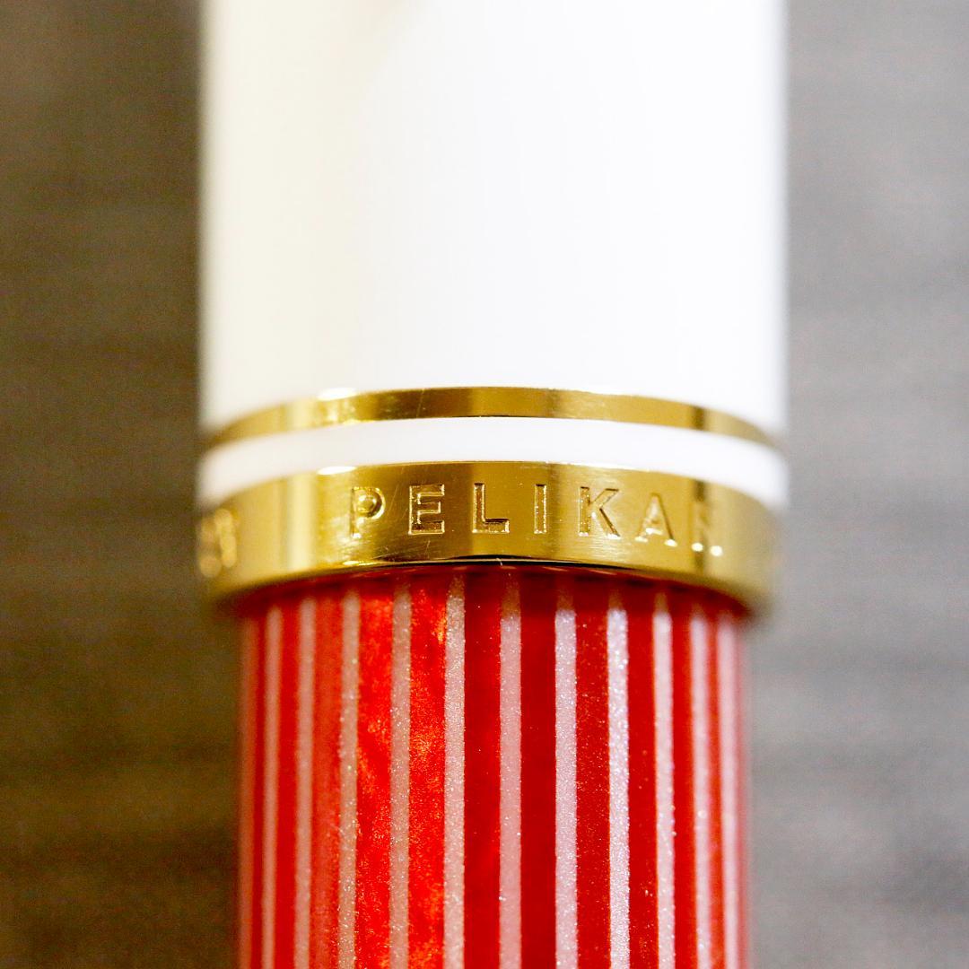 【限定品 極美品】ペリカン 万年筆 Ｍ６００ レッドホワイト スーベレーン