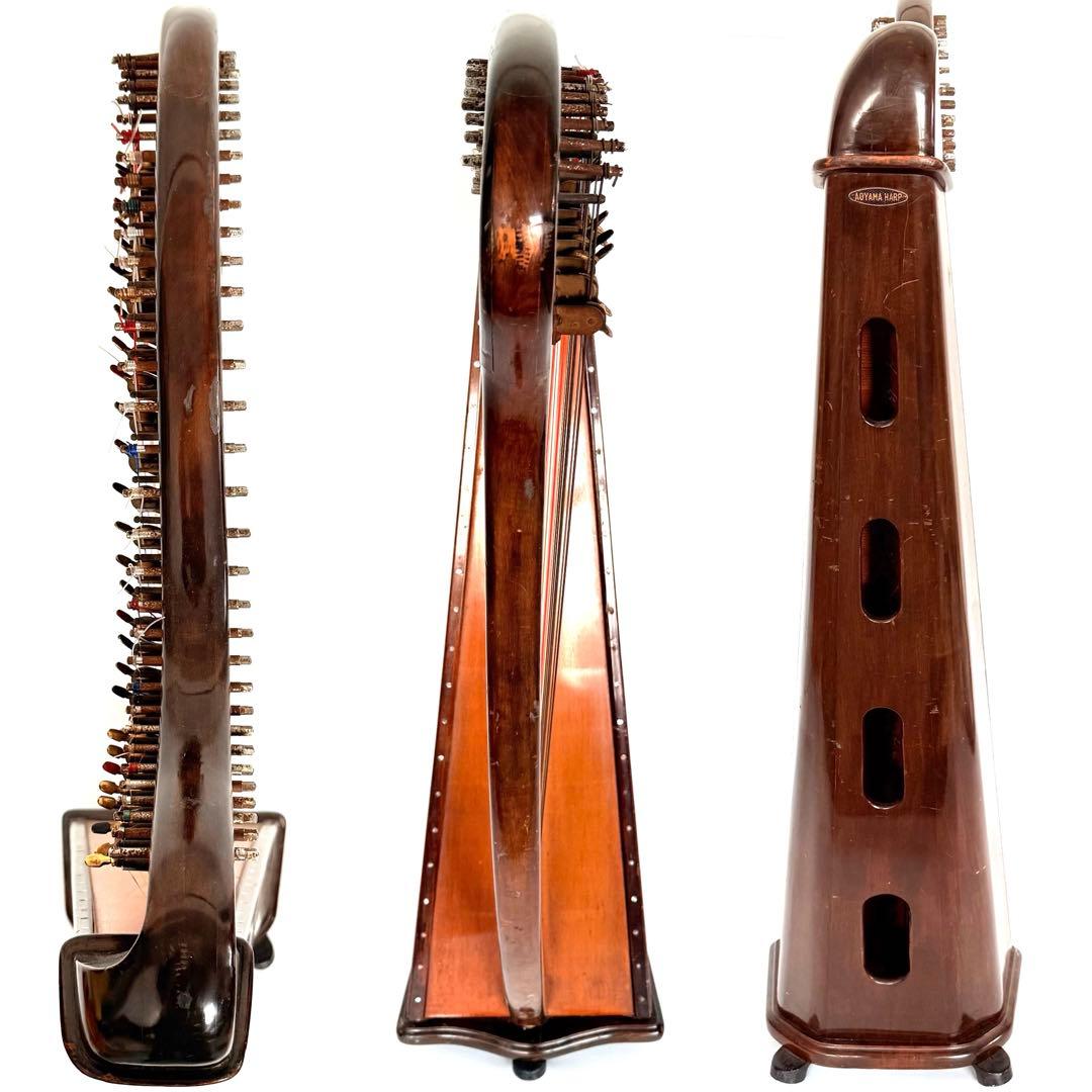 AOYAMA HARP 青山ハープ 34弦 フォークハープ 脚付き 予備弦多数
