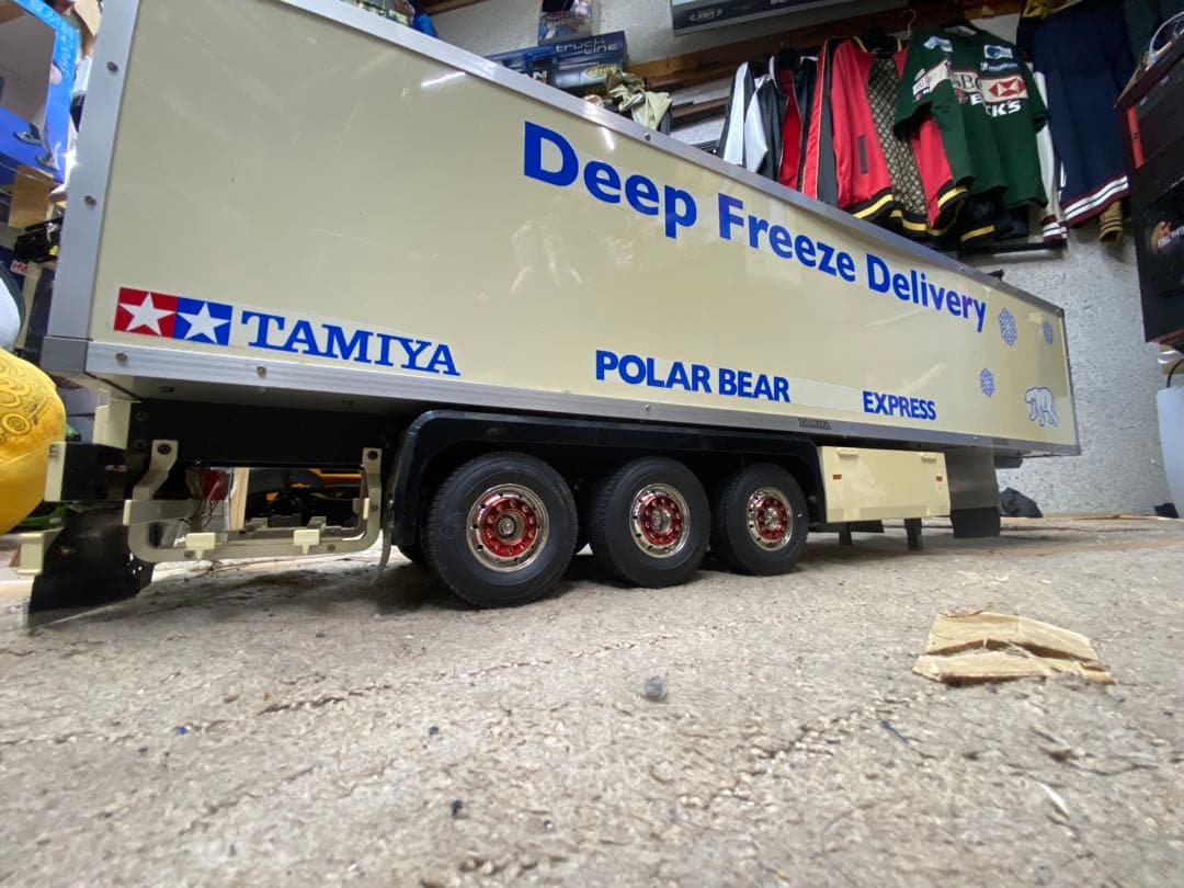 タミヤ　1/14 3軸リーファー　チップ運搬車風トレーラー