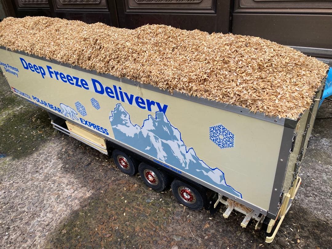 タミヤ　1/14 3軸リーファー　チップ運搬車風トレーラー