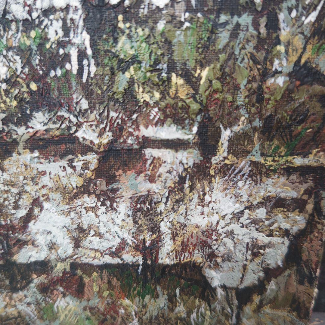 淡路のアンフォルメル、木村二朗「崖上の家」８号油彩、封蝋みたいな魅力的マチエル