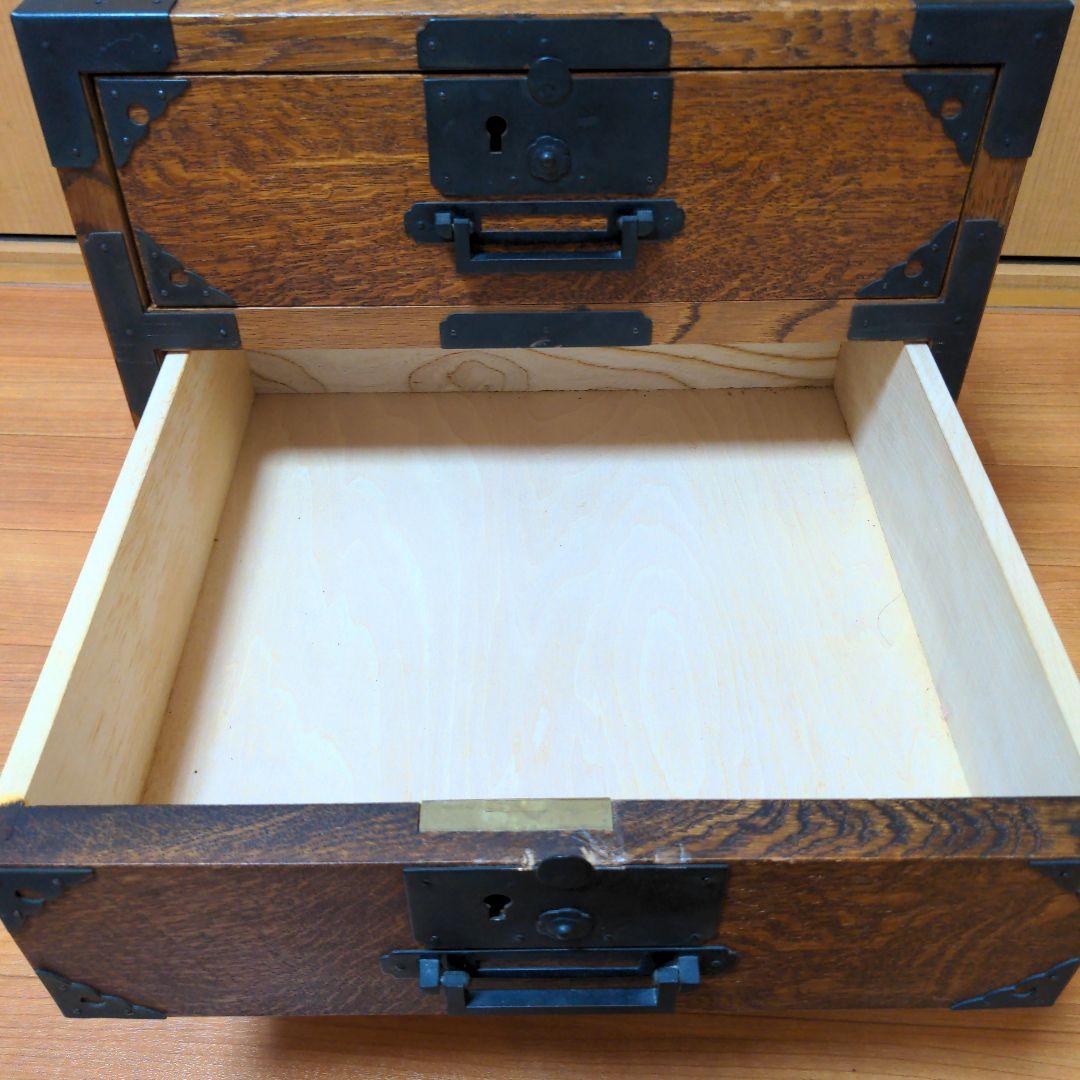 キツツキ　飛騨産業船箪笥　小物入　三段 アンティーク 小箪笥 和箪笥 ミニ箪笥