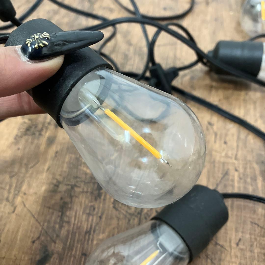 D-2 LED ストリングライト 20灯 電球色 キャンプ イベント 屋外用