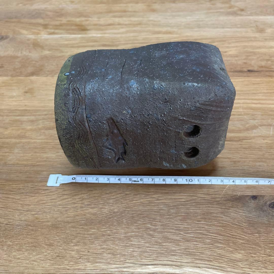 中川伊作　魚文　花生　知花南蛮焼き　ぎょもん　はないけ