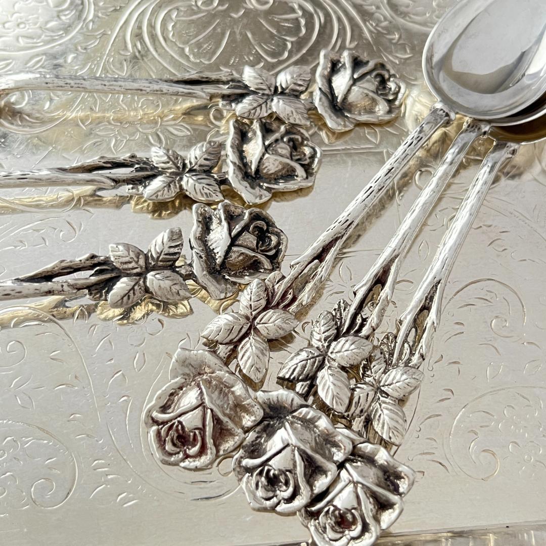 【Cristoph Widmann】 薔薇のティースプーン 6本【純銀】