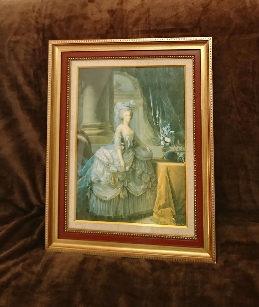 ＊壮麗 ＊  マリー・アントワネット 額装 (額縁 縦57.5㎝)