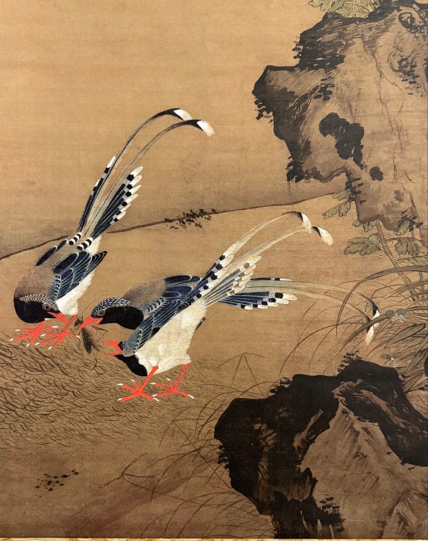 中国　明時代　呂紀　桂菊山禽圖　絹本　原色複製　◇検故宮博物館◇ 一鼎軒0926