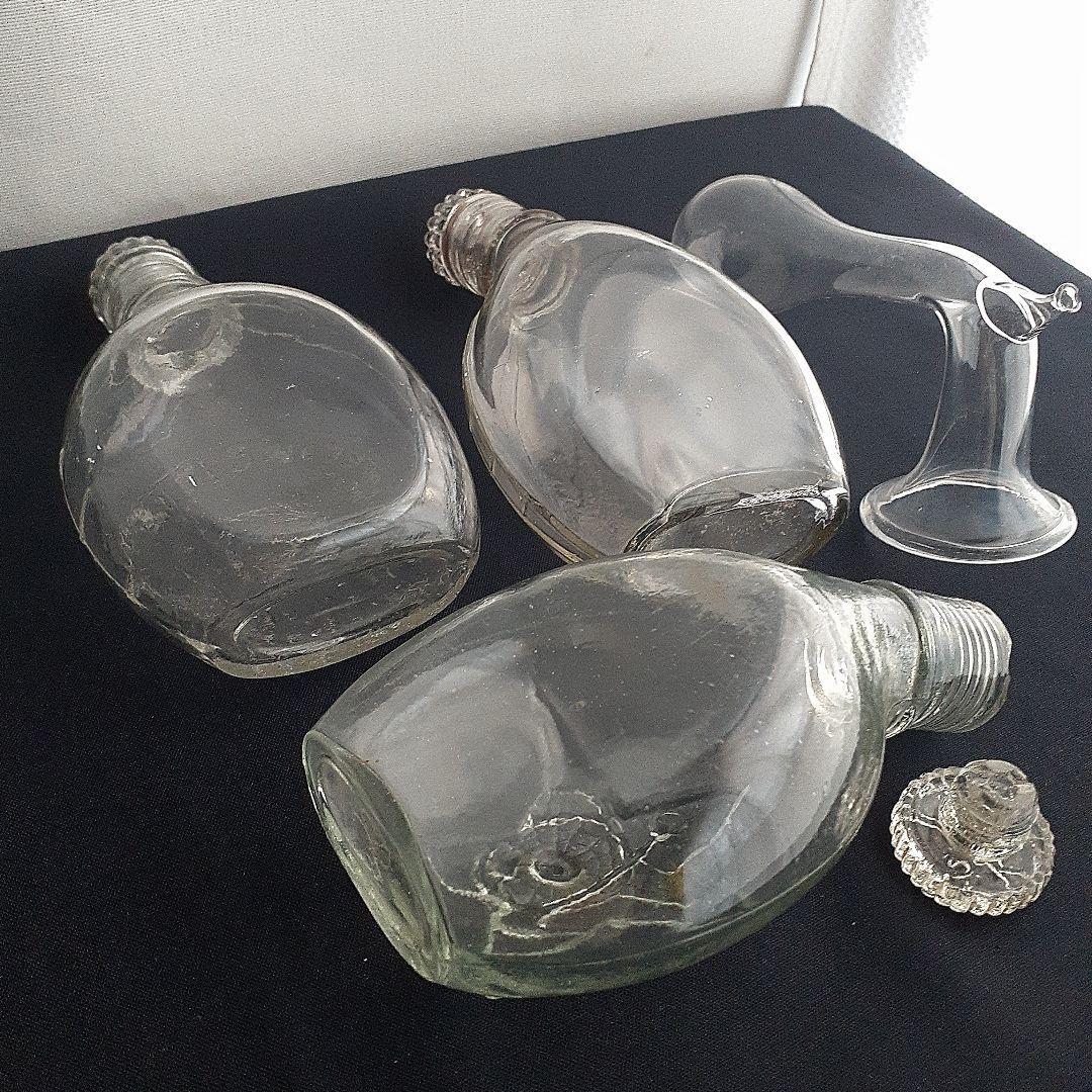 ガラス製哺乳瓶　古いガラス瓶　３本セット　レトロ　 アンティーク