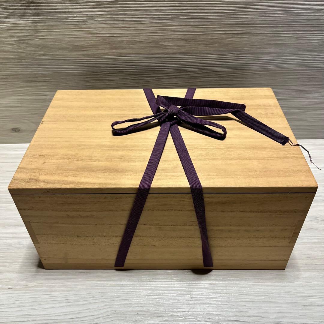 拭漆文箱　桐箱つき