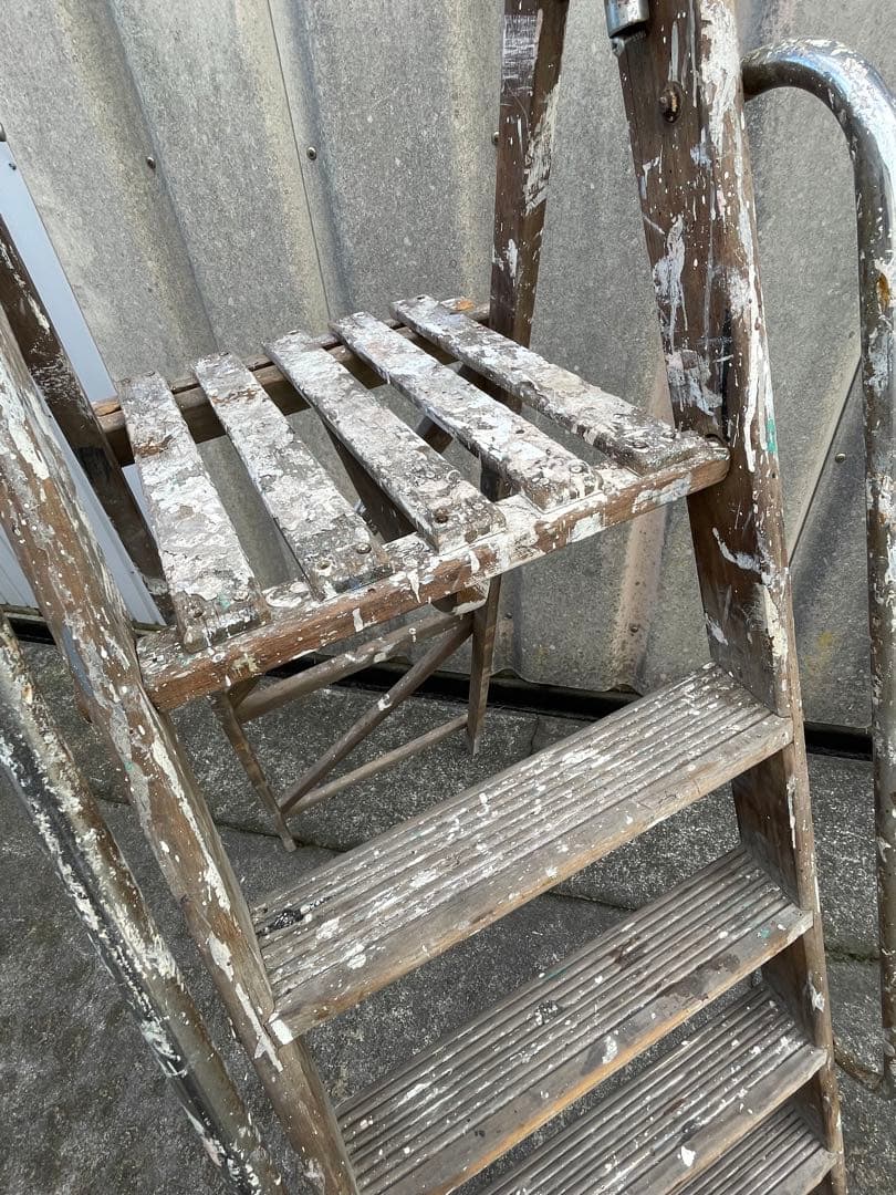 ビンテージ/イギリス/英国製/木製/大型/ラダー/脚立/ディスプレイ/店舗什器③