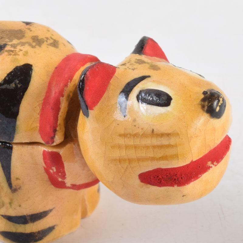 茶道具　京焼　清水六兵衛造　色絵　虎香合　干支　共箱　V　8807