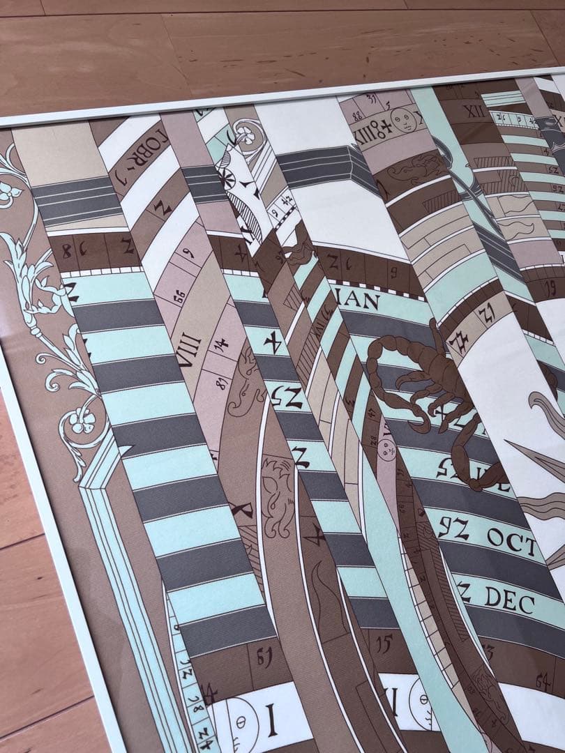 エルメス　スカーフ　額装