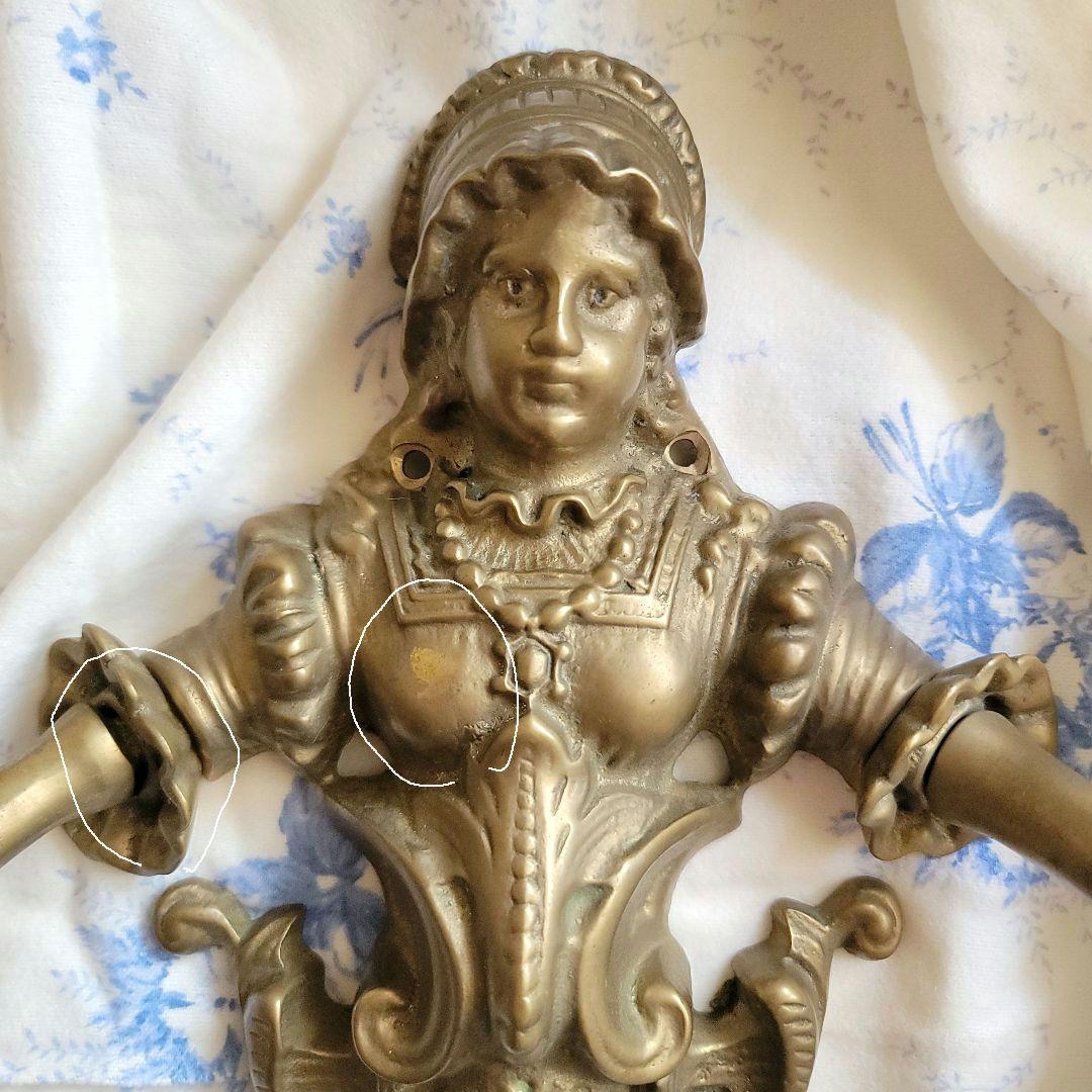 西洋アンティーク　真鍮製タオルハンガー　フランスアンティーク