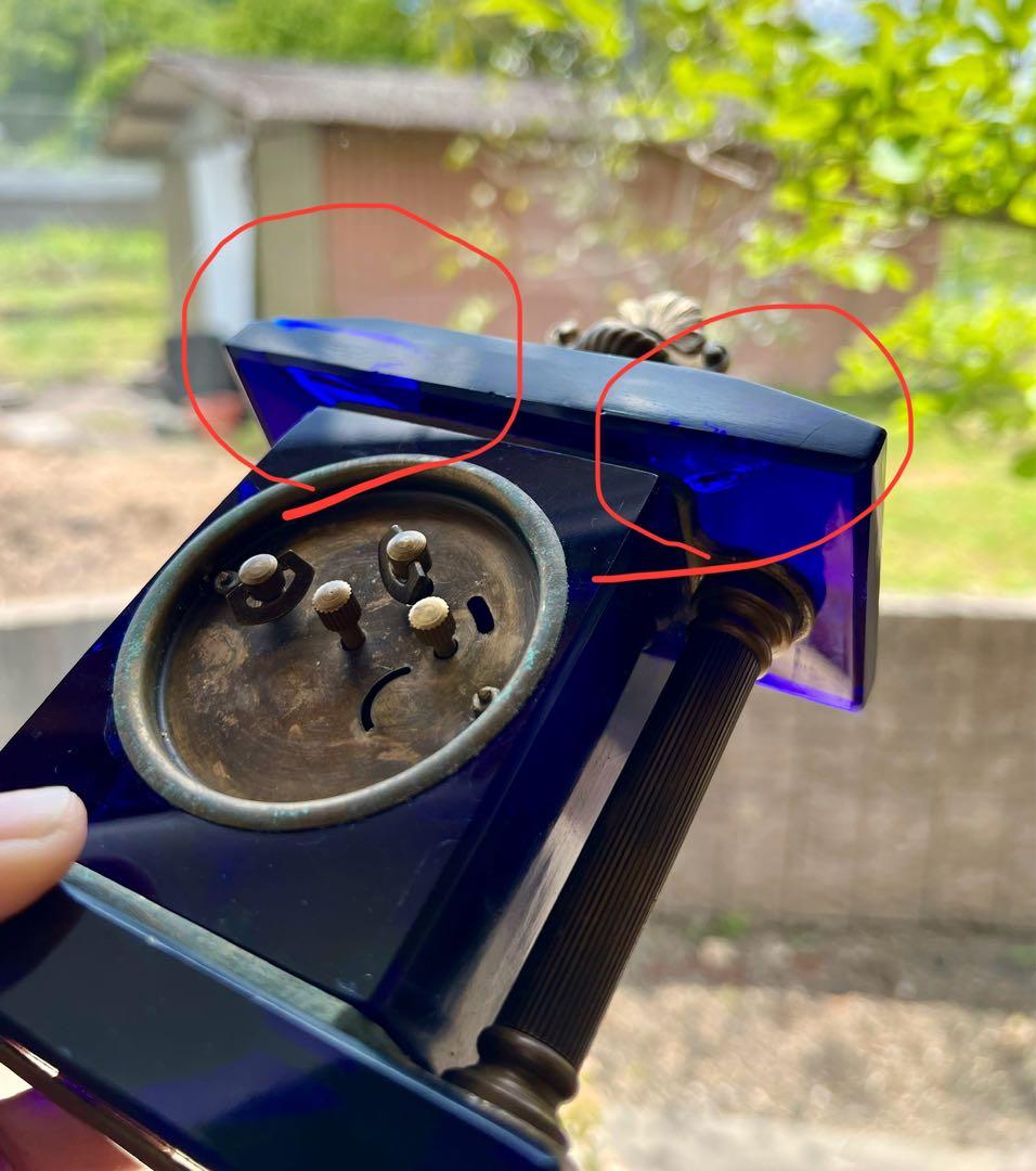 精工舎　SEIKOSHA 宮型ガラス置時計　アンティーク　大正ロマン　傷あり