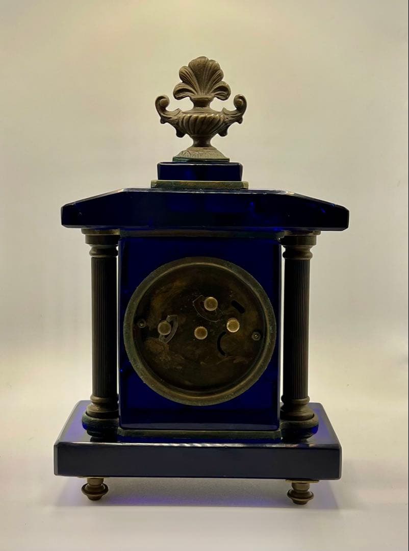 精工舎　SEIKOSHA 宮型ガラス置時計　アンティーク　大正ロマン　傷あり