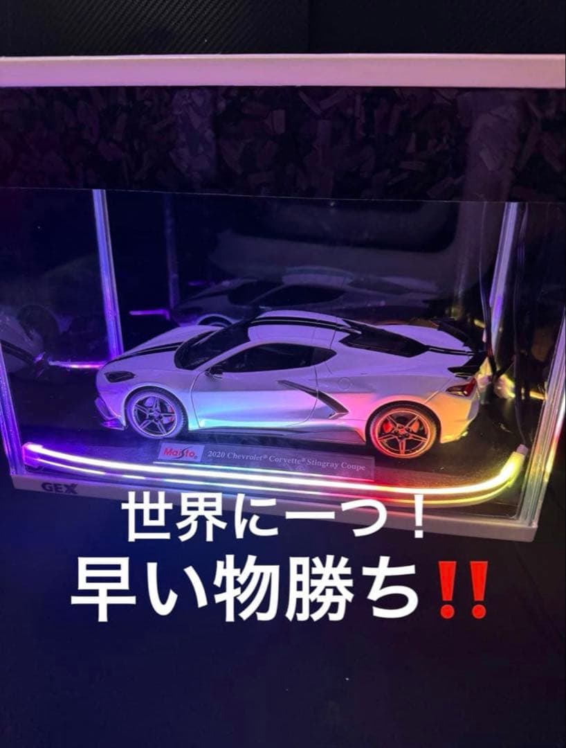 【世界に一つ‼️】Corvette 1/18 ジオラマ LED 展示 鑑賞用 模型