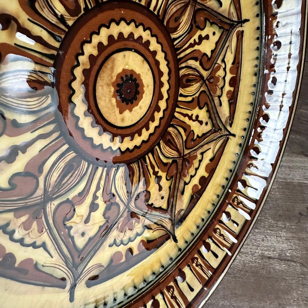 希少　ソビエト陶器　アラベスク模様　大皿　ロシア　焼き物　工芸品　陶磁器　D