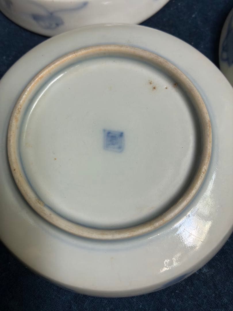 古伊万里　金彩色絵花文様　小皿　5枚　傷無し　明治　直径12.3センチ　取り皿