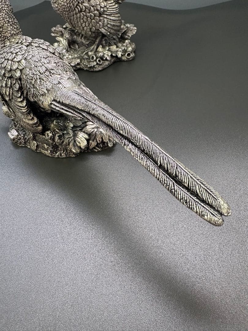 英国カントリーアーティスト社 純銀張彫刻 雄雌2体<No.1444>