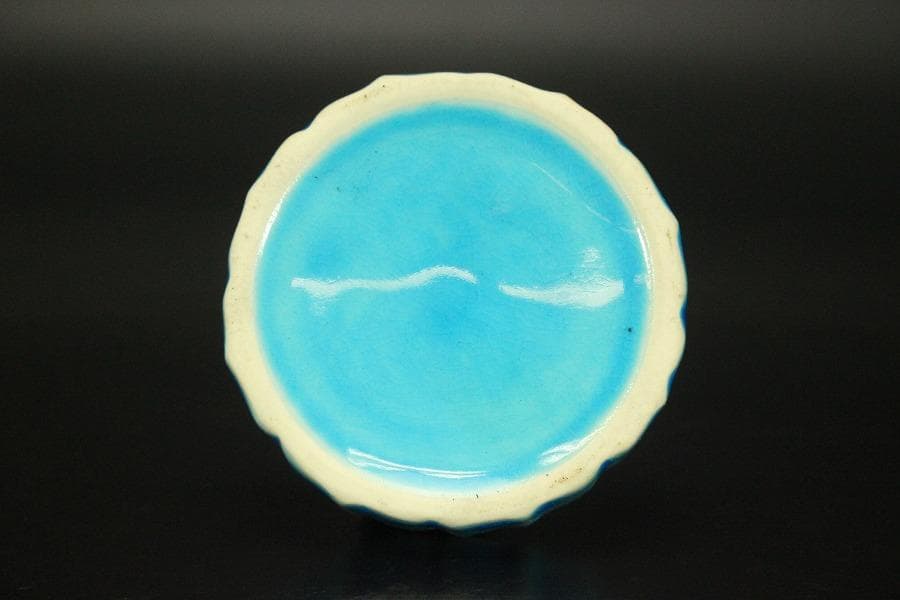 茶道具 浅黄交趾 香合 木箱付(メ1131)