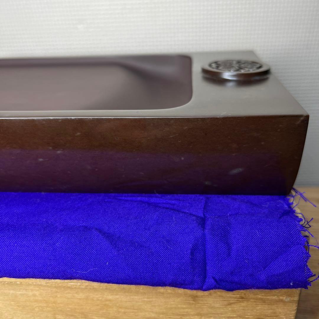 ⭕️赤間硯　名工　三代　日枝玉峯　特殊作品　彫刻長方研　美品　逸品　工芸品　桐共箱