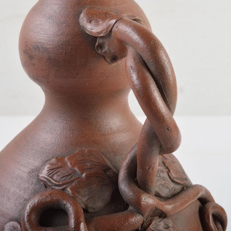 くう　桂又三郎極め　江戸中期　古備前　蔓付瓢徳利　共箱　V　9003