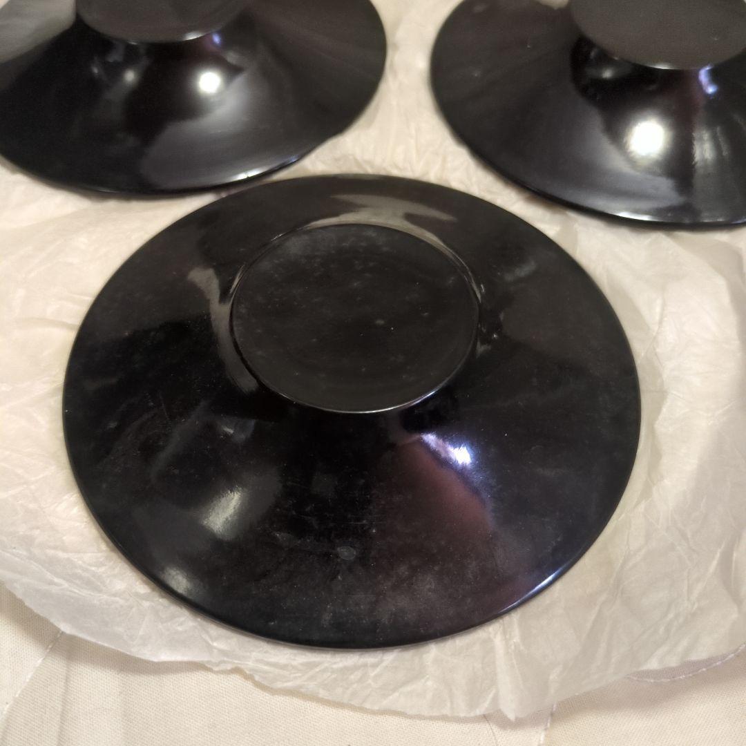 ★新品　昭和レトロ 木製 津軽塗 漆塗り 茶托　銘々皿 小皿 5個　12ｃｍ