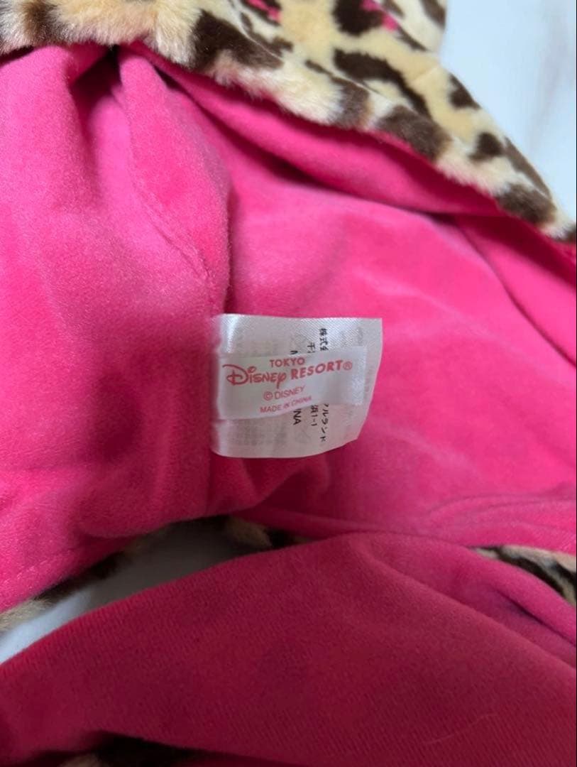 ミニーマウス ヒョウ柄マフラー