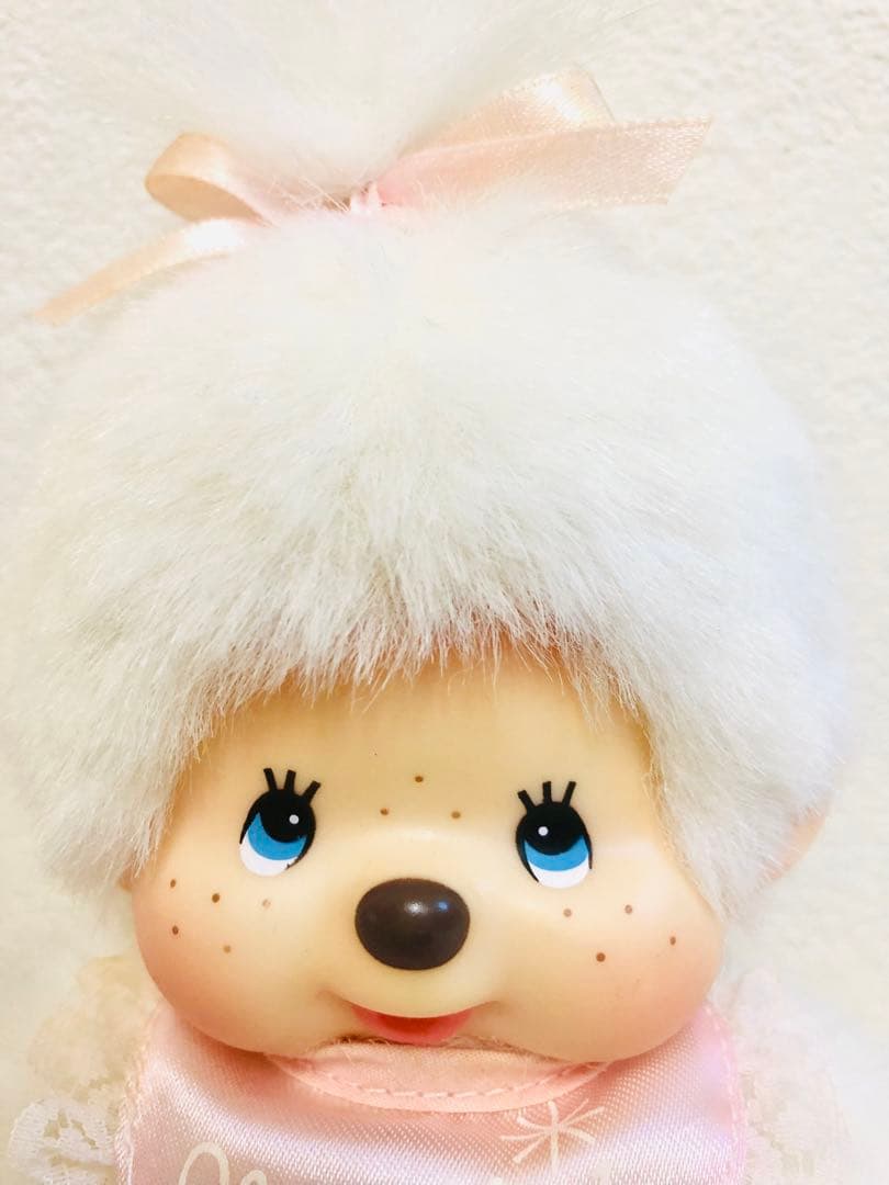ホワイト モンチッチ 女の子　Sサイズ　ぬいぐるみ　希少　平成レトロ　限定
