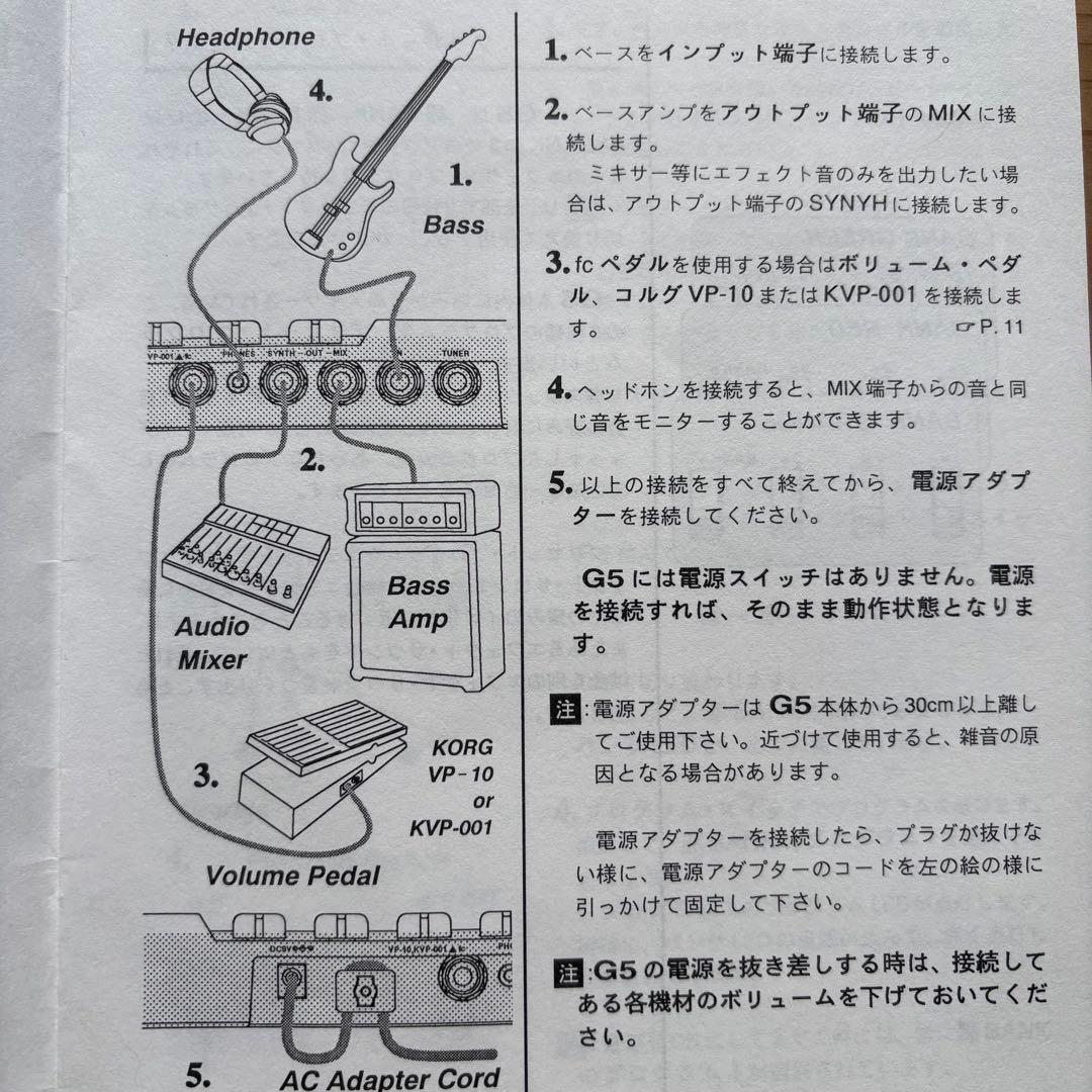 KORG G5 Synth Bass Processor ベースシンセ 取説付