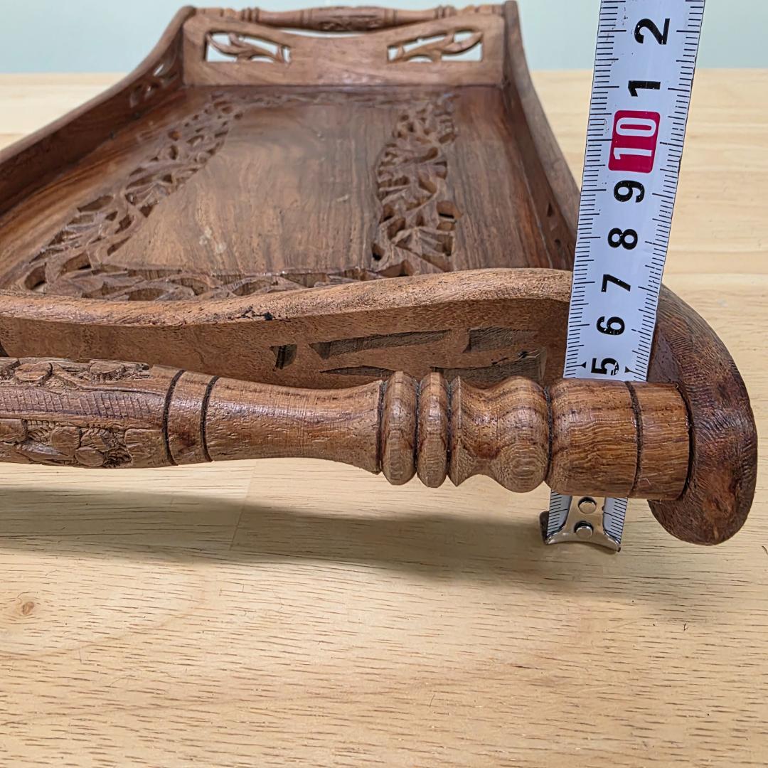 アンティークトレイ 木製彫刻トレイ 木製トレー 木製おしぼりトレイ おしゃれ