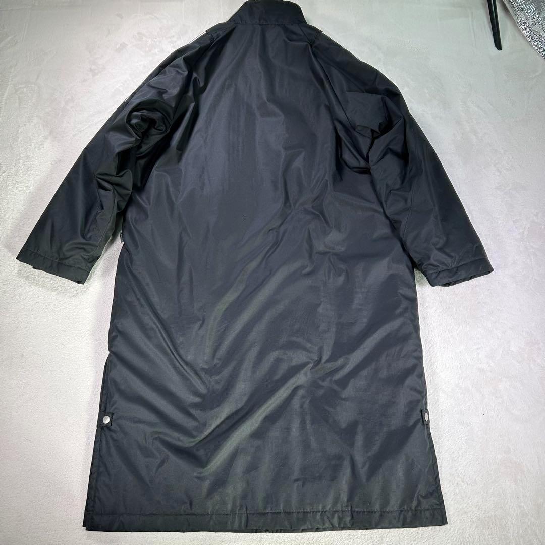 【adidas】ベンチコート　ワンポイントロゴ刺繍　3本ライン　メンズS 黒