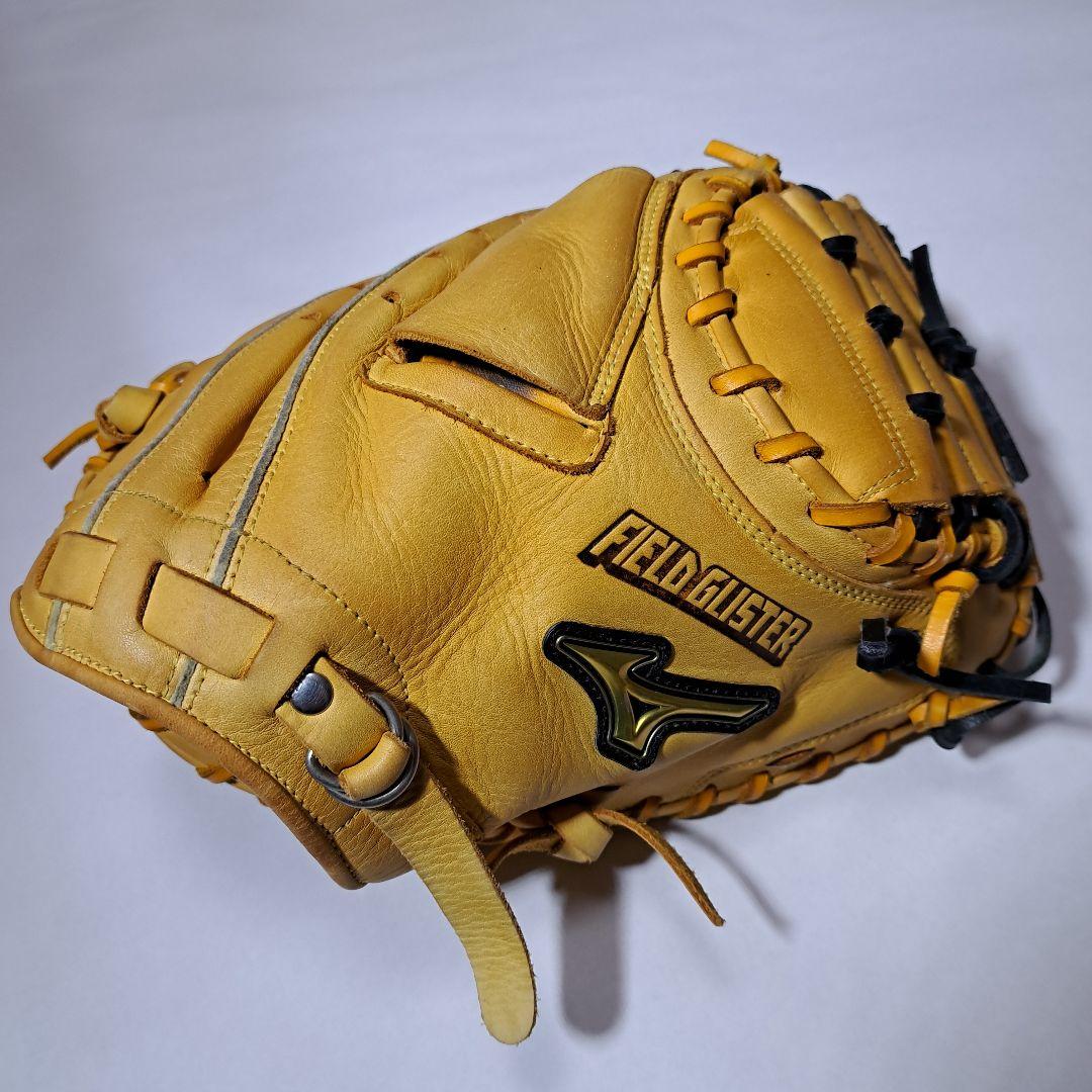 ミズノ FIELDGLISTER 軟式キャッチャーミット イエロー　オイル付き