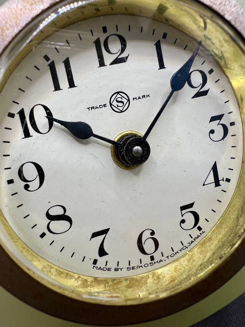 ウランガラス　精工舎　目覚まし時計　置時計　SEIKOSHA 和ガラス　レトロ